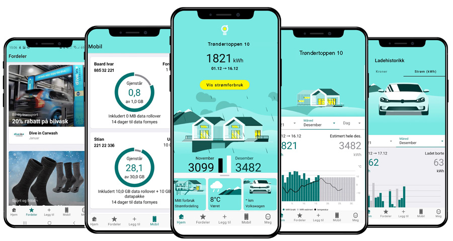 TrøndelagKraft app på mobil